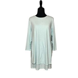 Pure Jill aqua blue 1/3 sleeves overlay mini dress/tunic top size small